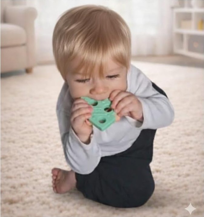 Baby soothing gums on a silicone tree piece