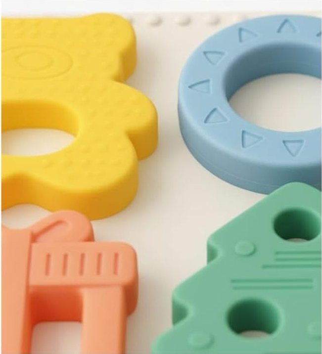 Close-up of the varied silicone textures